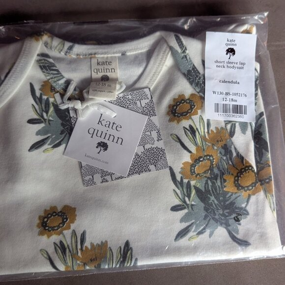 Kate Quinn short sleeve lap neck bodysuit | calendula | organic cotton interlock - Picture 2 of 8